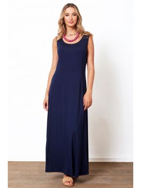 ANNA RAXEVSKY Blue sleeveless viscose maxi dress. DF21134BLUE.