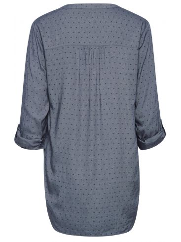 FRANSA Γυναικείο μπλέ μακρυμάνικο μάο πουκάμισο 20609828-184028