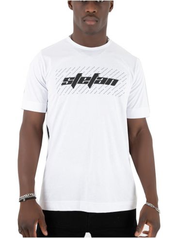 STEFAN Ανδρικό λευκό κοντομάνικο μπλουζάκι T-Shirt