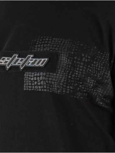 STEFAN Ανδρικό μαύρο κοντομάνικο μπλουζάκι T-Shirt