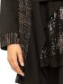 ANNA RAXEVSKY Γυναικεία μαύρη ζακέτα με ριγέ lurex Z19207
