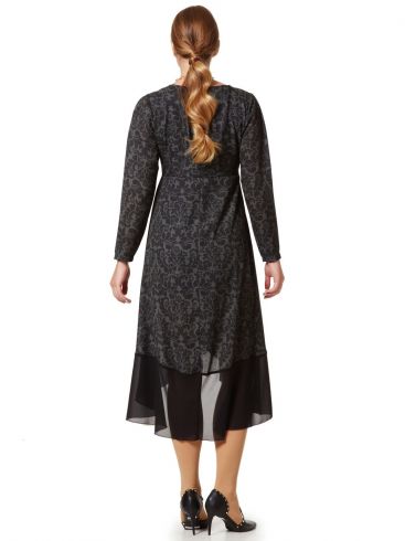 ANNA RAXEVSKY Φόρεμα μαύρο μακρυμάνικο, κρουαζέ D20207
