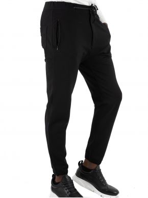 STEFAN Men's black elastic pants. 6016
