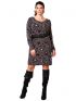 ANNA RAXEVSKY Πλεκτό φόρεμα με animal print D21200 Grey