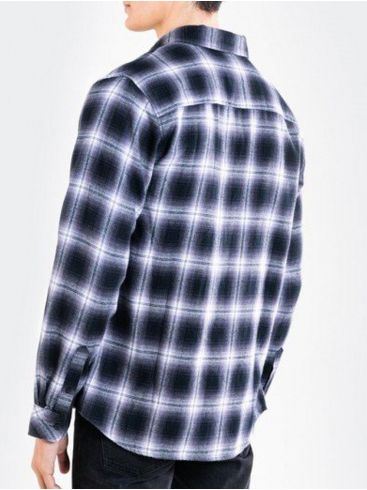 BIG STAR Ανδρικό ασπρόμαυρο καρό πουκάμισο ABERHIS 905 GREY