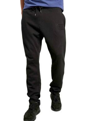 FUNKY BUDDHA Ανδρικό μαύρο παντελόνι φόρμας FBM004-022-02-BLACK