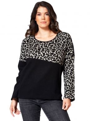 ANNA RAXEVSKY Γυναικεία μπλούζα με animal print oversized. B21225