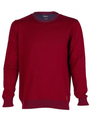 SEAL Men's red melange slim long sleeve knitted blouse.