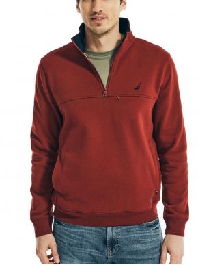 NAUTICA Men's burgundy fleece sweatshirt K17170 6DA DEEPCRIMSN