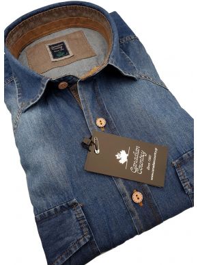 More about CANADIAN COUNTRY Men's blue denim long sleeve shirt