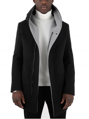 STEFAN Men's black long waist coat. 7516