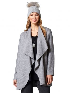More about ANNA RAXEVSKY Women's gray knitted cardigan. Z21221 GRAY. )