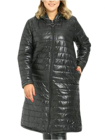 RINO PELLE Γυναικείο Ολλανδικό blue black μακρύ παλτό