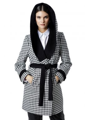 More about FIBES Women's black and white coat. 01-5346-BLACK.