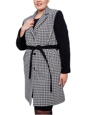 More about FIBES Women's black and white cloak. 01-5318-BLACK.