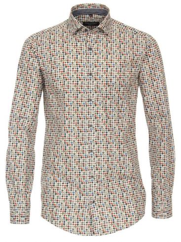 CASA MODA Ανδρικό γγαλάζιο ψιλό καρό πουκάμισο (έως 7XL)