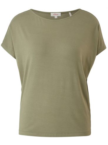 S.OLIVER Γυναικείο λαδί κοντομάνικη jersey μπλούζα T-shirt 2112030-7928