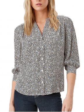 S.OLIVER Women's multicolor long sleeve mao shirt 2111899.02A7.32