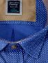 STEFAN Ανδρικό μπλε μακρυμάνικο slim fit πουά πουκάμισο