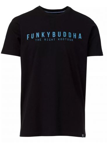 FUNKY BUDDHA Mens light blue short sleeve T-Shirt