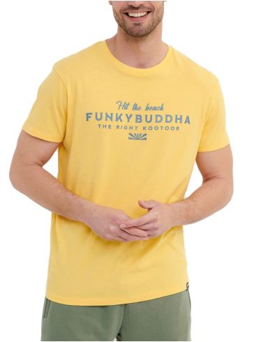 FUNKY BUDDHA Ανδρικό λαδί T-Shirt FBM005-026-04 Dk Ivy.