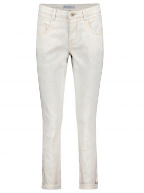 More about RED BUTTON Women's white elastic trousers, brown pattern