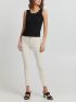 FRANSA Women's off-white low-waist fabric pants 20610422-130905