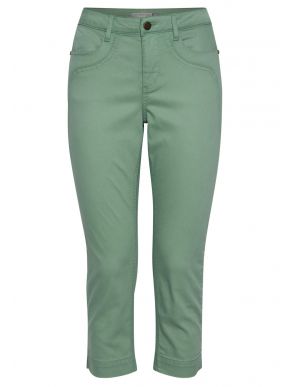 FRANSA Γυναικείο πράσινο ελαστικό υφασμάτινο παντελόνι 20610424-165917.
