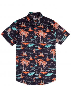 LOSAN Ανδρικό πολύχρωμο κοντομάνικο πουκάμισο 211-3023AL