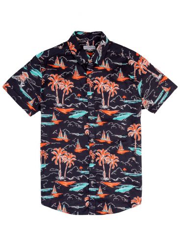 LOSAN Men's multicolor short sleeve hawaiian shirt 211-3023AL
