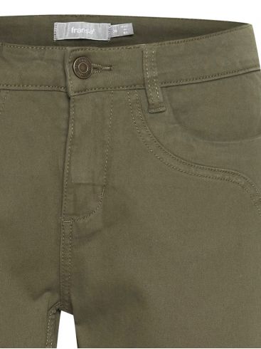 FRANSA Γυναικείο λαδί ελαστικό παντελόνι κάπρι 20610424-190515