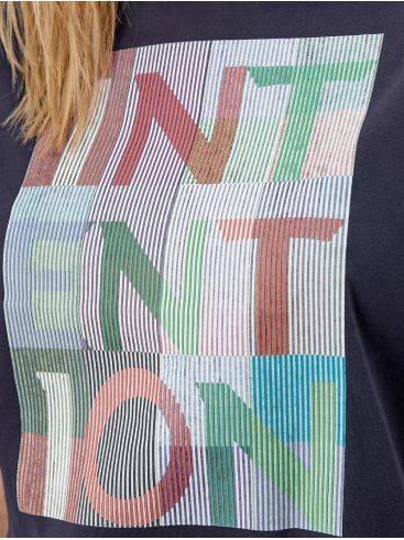 S.OLIVER Γυναικείο εκρού μπλούζα T-shirt, 3D εφφέ τυπώματος 2110170-02D1