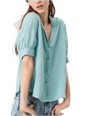 S.OLIVER Γυναικείο μέντα κοντομάνικο πουκάμισο 2111801-6553