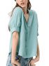 S.OLIVER Women's ecru viscose short sleeve blouse 2111801-0200