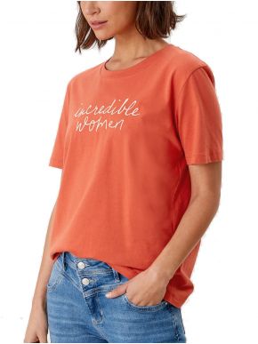 More about S.OLIVER Γυναικεία πορτοκαλί κοντομάνικη jersey μπλούζα 2114700-02D0
