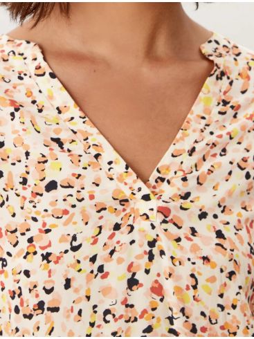 S.OLIVER Γυναικεία πορτοκαλί κοντομάνικη jersey μπλούζα 2114700-02D0