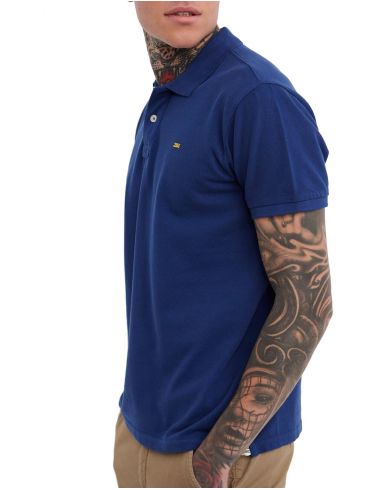 FUNKY BUDDHA Men's blue polo short sleeve pique shirt FBM005-001-11 COBALT.