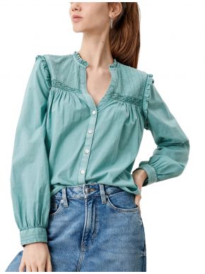 S.OLIVER Women's mint cotton blouse 2111809- 6553 Mint