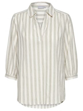 FRANSA Women's off-white striped blouse 20610482-200739