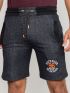 DUKE Men's black cotton shorts HARLOW 1 D555 211103