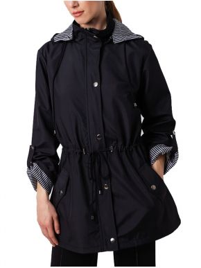 FIBES Women's black long waterproof jacket 31-199E-BLACK