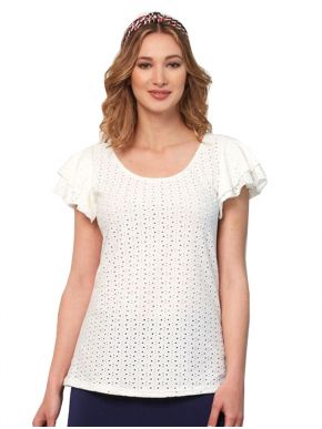 ANNA RAXEVSKY Women's off-white elastic blouse B21138