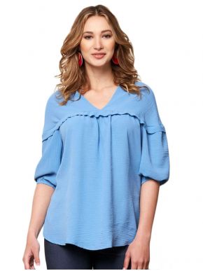 More about ANNA RAXEVSKY Women's blue blouse V B21100 LTBLUE