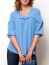 ANNA RAXEVSKY Women's blue blouse V B21100 LTBLUE