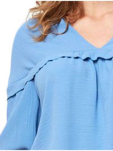 ANNA RAXEVSKY Women's blue blouse V B21100 LTBLUE