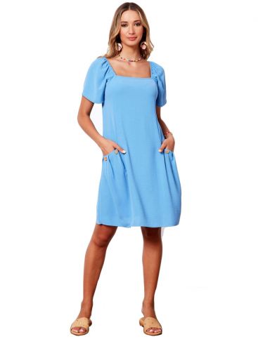 ANNA RAXEVSKY Γυναικείο μάξι μπλέ midi φόρεμα D21114 BLUE