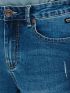 BASEHIT Men's blue jeans elastic shorts 221.BM45.198 BLUE