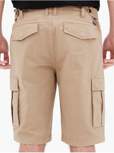 BASEHIT Men's beige elastic cargo shorts 221.BM47.93 BEIGE