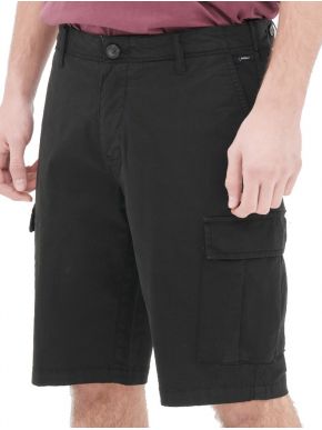 BASEHIT Men's black elastic cargo shorts 221.BM47.93 BLACK