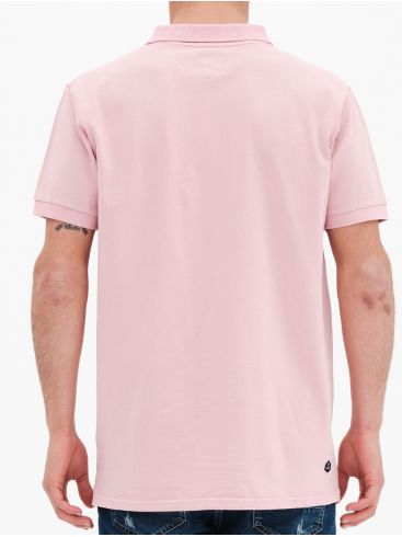 BASEHIT Ανδρική ρόζ κοντομάνικη πικέ πόλο μπλούζα 221.BM35.68GD DUSTY ROSE